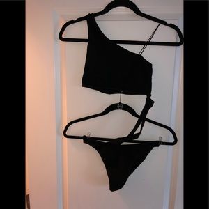 black strappy bodysuit